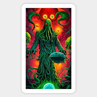 Lovecraftian monster pulp art design Sticker